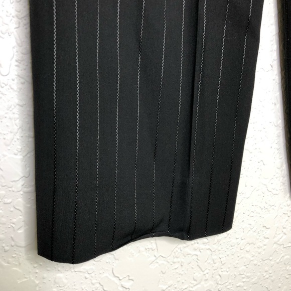 Amani Collezioni black striped wool blend trouser pants size 2 - Picture 14 of 15